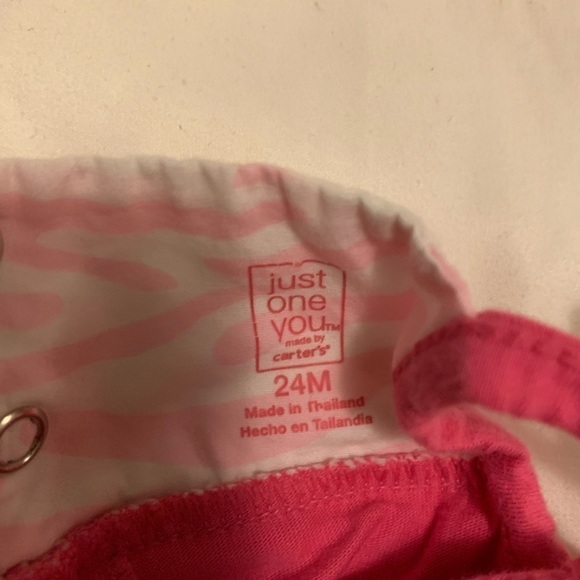 Carter’s Light Pink And White Dress With Hot Pink Onesie Attached 24 Month (156) - Picture 4 of 6